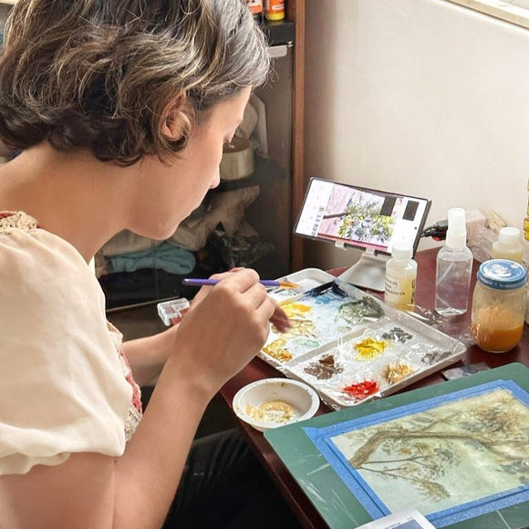 Yo pintando con temple por primera vez